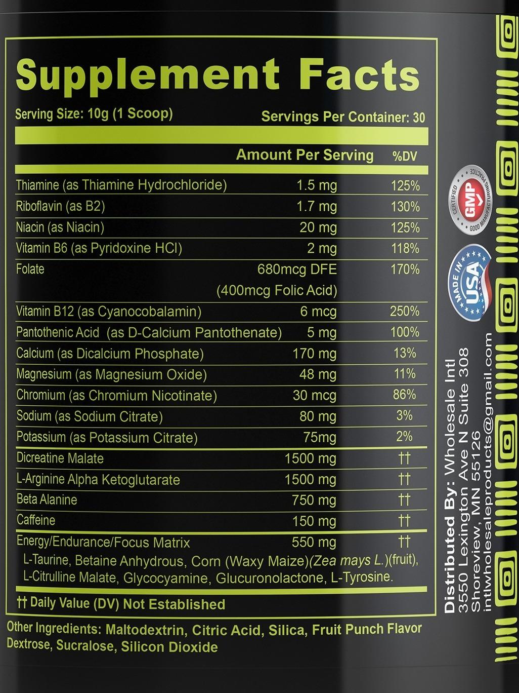 Nitric Shock Pre-Workout Powder Focus and Energy - Boosts Energy, Focus, and Performance for Enhanced Pre-Workout Routine - Supplement, Healthcare